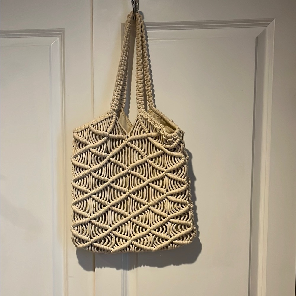 C&C California Cream Tote Bag with Intricate Design